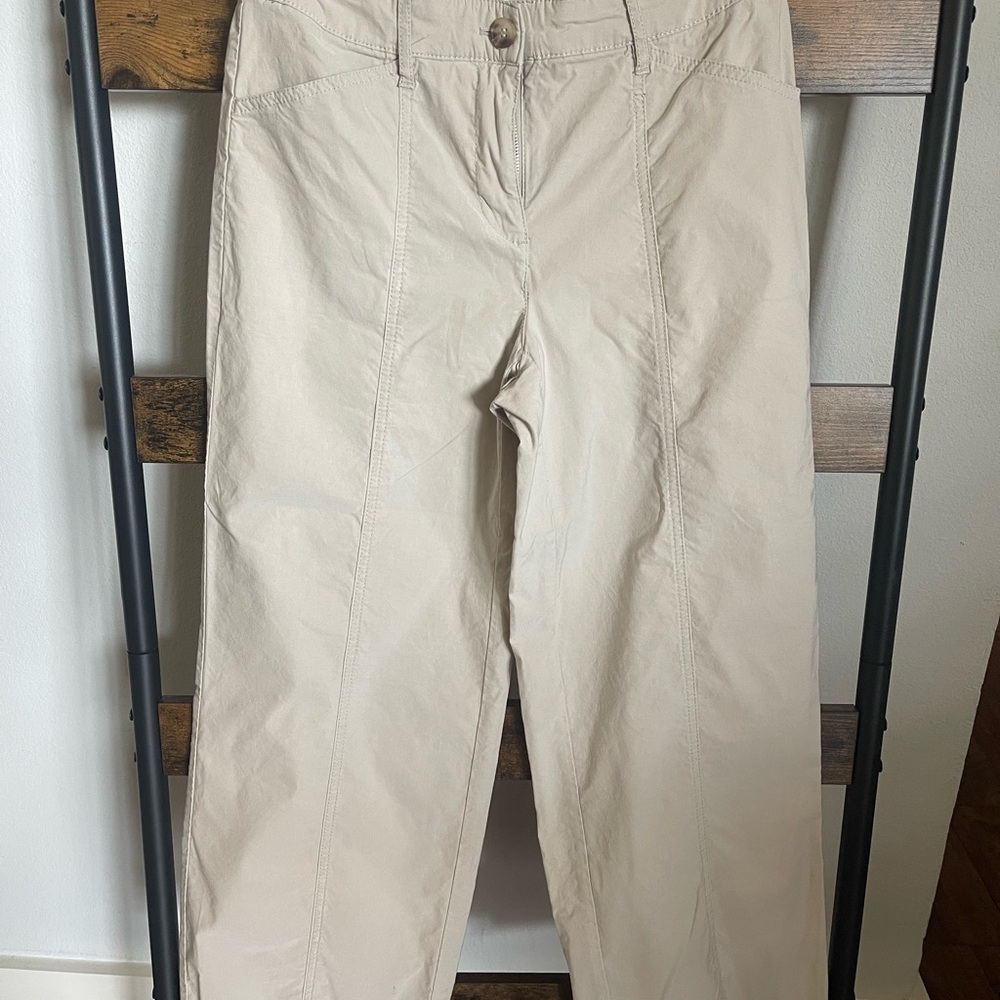 Nicole Miller Tan Chinos Classic Cotton Twill